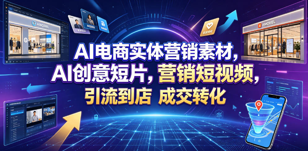 AI电商实体营销素材，AI创意短片，高效打造营销短视频，轻松引流到店，稳定提升门店客流与成交转化-shxbox省心宝盒