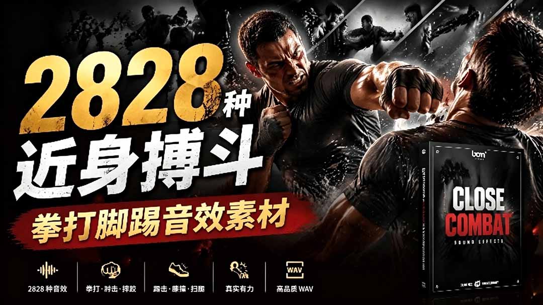 宝藏级别音效！2828种近身搏斗拳打脚踢音效素材，全部中文分类，免解压使用  Close Combat-shxbox省心宝盒