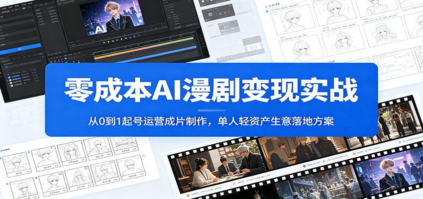 零成本AI漫剧变现实战：从0到1起号运营成片制作，单人轻资产生意落地方案-shxbox省心宝盒
