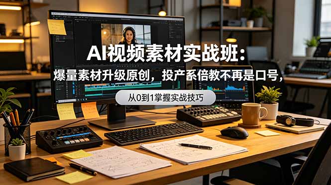 AI视频素材实战班：爆量素材升级原创，投产翻倍不再是口号，0-1系统教学实战落地-shxbox省心宝盒