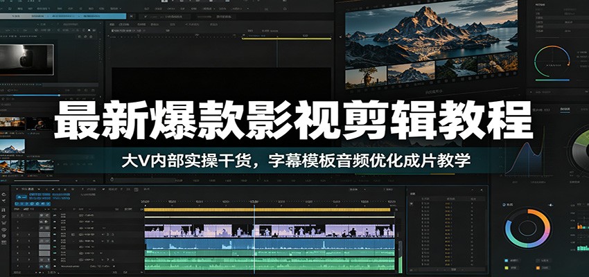 最新爆款影视剪辑教程：大V内部实操干货，字幕模板音频优化成片教学-shxbox省心宝盒