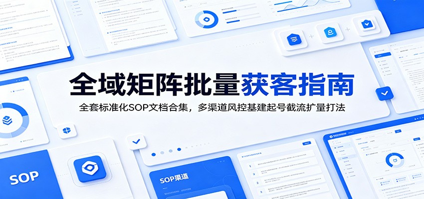 全域矩阵批量获客指南：全套标准化SOP文档合集，多渠道风控基建起号截流扩量打法-shxbox省心宝盒
