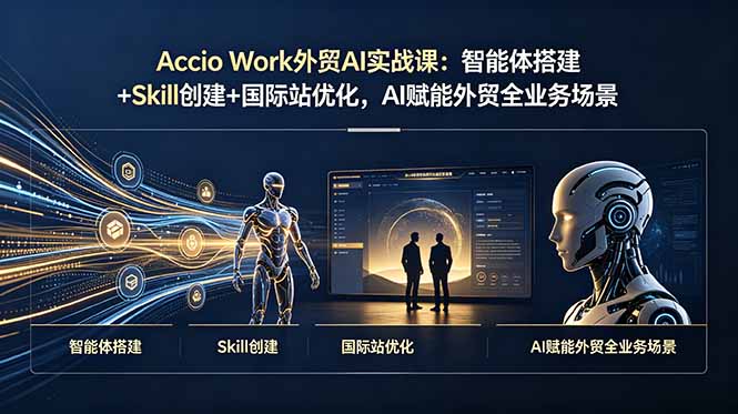 Accio Work外贸AI实战课：智能体搭建+Skill创建+国际站优化，AI赋能外贸全业务场景-shxbox省心宝盒