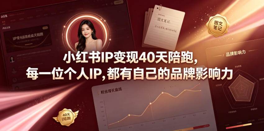 小红书IP变现40天陪跑，每一位个人IP，都有自己的品牌影响力-shxbox省心宝盒