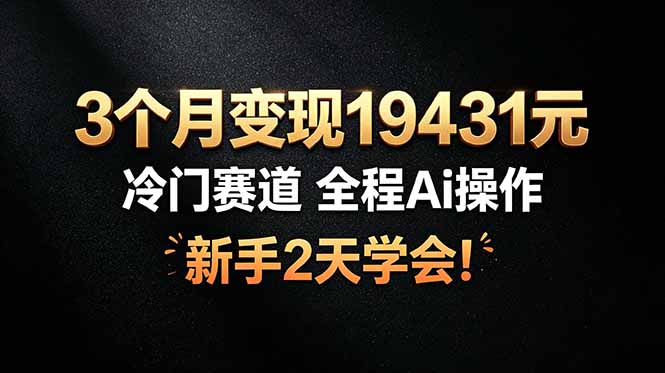 3个月变现19431元，冷门赛道 全程Ai操作，新手2天学会！-shxbox省心宝盒