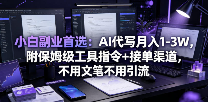 小白副业首选：AI代写月入1-3W，附保姆级工具指令+接单渠道，不用文笔不用引流【揭秘】-shxbox省心宝盒