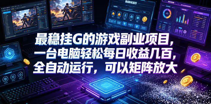最稳挂G的游戏副业项目，一台电脑轻松每日收益几百，全自动运行，可以矩阵放大【揭秘】-shxbox省心宝盒