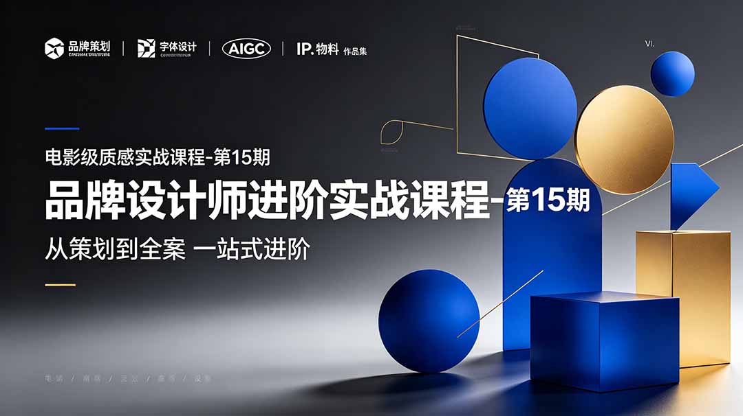 品牌设计师进阶实战课程-第15期，从策划到全案，品牌策划+中英文字体+标志设计+AIGC+IP+物料+VI+作品集一站式进阶-shxbox省心宝盒