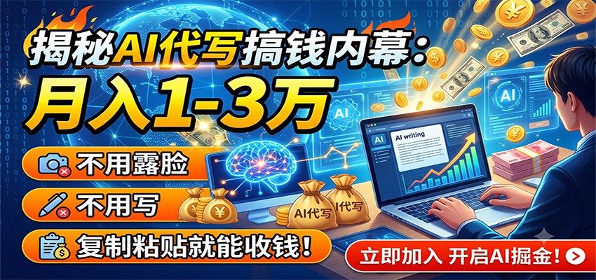 揭秘AI代写搞钱内幕：月入1-3万，不用露脸不用写，复制粘贴就能收钱！-shxbox省心宝盒