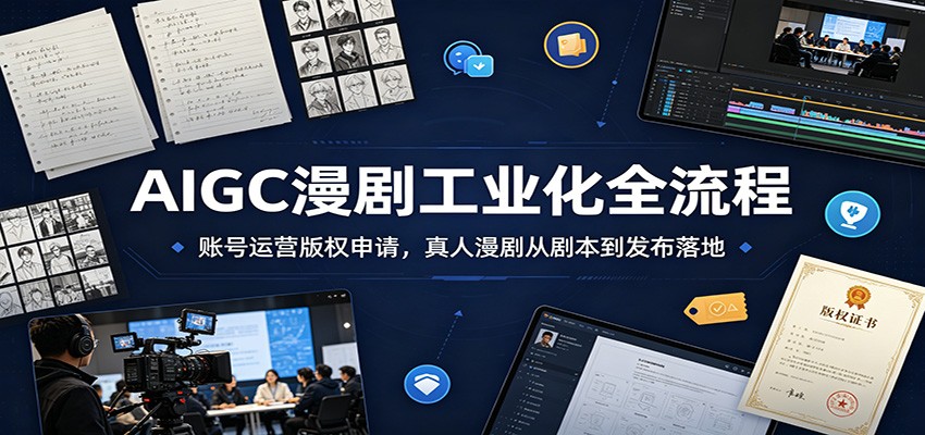 AIGC漫剧工业化全流程：账号运营版权申请，真人漫剧从剧本到发布落地-shxbox省心宝盒