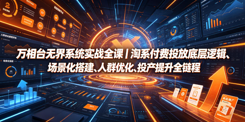 万相台无界系统实战全课｜淘系付费投放底层逻辑、场景化搭建、人群优化、投产提升全链路运营教程-shxbox省心宝盒
