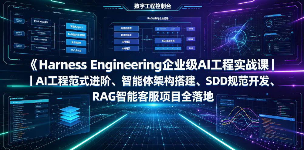 Harness Engineering企业级AI工程实战课｜AI工程范式进阶、智能体架构搭建、SDD规范开发、RAG智能客服项目全落地-shxbox省心宝盒