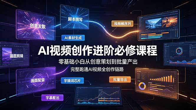 AI视频创作进阶必修课程：零基础小白从创意策划到批量产出，完整跑通AI视频全创作链路-shxbox省心宝盒