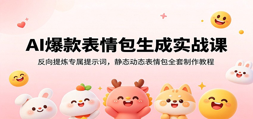 AI爆款表情包生成实战课：反向提炼专属提示词，静态动态表情包全套制作教程-shxbox省心宝盒