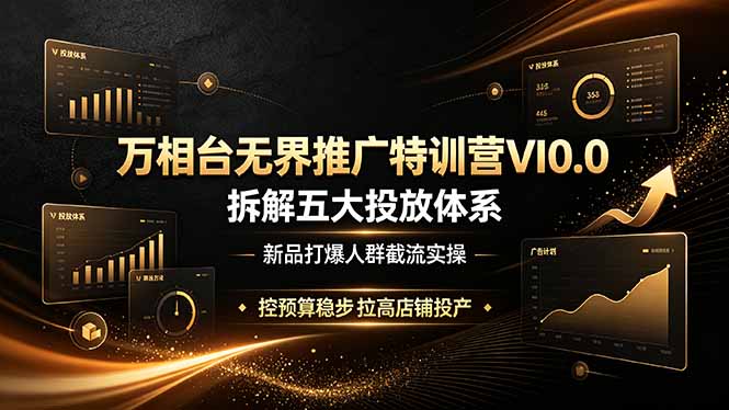 万相台无界推广特训营VI0.0，拆解五大投放体系，新品打爆人群截流实操，控预算稳步拉高店铺投产-shxbox省心宝盒