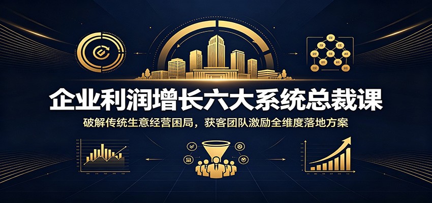企业利润增长六大系统总裁课：破解传统生意经营困局，获客团队激励全维度落地方案-shxbox省心宝盒