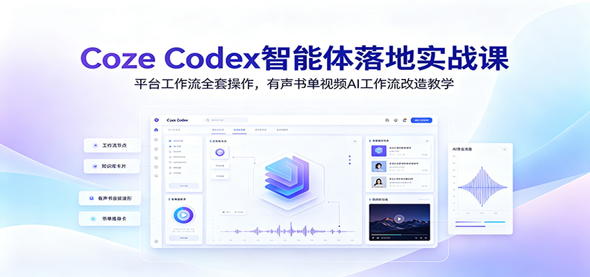 Coze Codex智能体落地实战课：平台工作流全套操作，有声书单视频AI工作流改造教学-shxbox省心宝盒