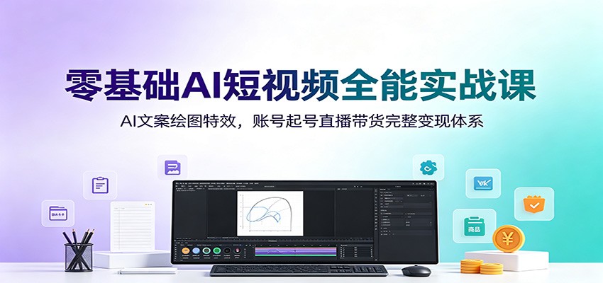 零基础AI短视频全能实战课：AI文案绘图特效，账号起号直播带货完整变现体系-shxbox省心宝盒