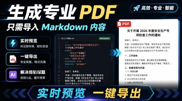 只需导入Markdown内容，实时预览一键导出专业PDF！轻松解决AI生成内容排版问题Presto-shxbox省心宝盒