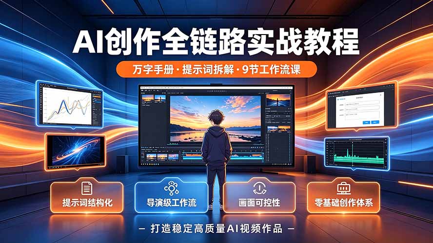 AI创作全链路实战教程｜万字手册·提示词拆解·9节工作流课，打造稳定高质量AI视频作品-shxbox省心宝盒