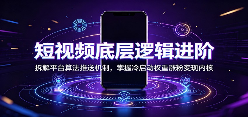 短视频底层逻辑进阶：拆解平台算法推送机制，掌握冷启动权重涨粉变现内核-shxbox省心宝盒