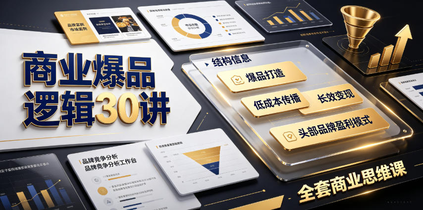 商业爆品逻辑30讲｜拆解各行各业头部品牌盈利模式，吃透爆品打造、低成本传播、长效变现全套商业思维课-shxbox省心宝盒