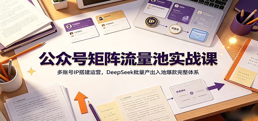 公众号矩阵流量池实战课：多账号IP搭建运营，DeepSeek批量产出入池爆款完整体系-shxbox省心宝盒