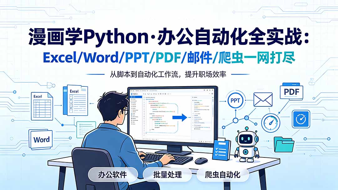 漫画学Python·办公自动化全实战：Excel/Word/PPT/PDF/邮件/爬虫一网打尽-shxbox省心宝盒
