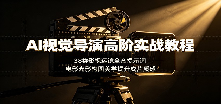 AI视觉导演高阶实战教程：38类影视运镜全套提示词，电影光影构图美学提升成片质感-shxbox省心宝盒