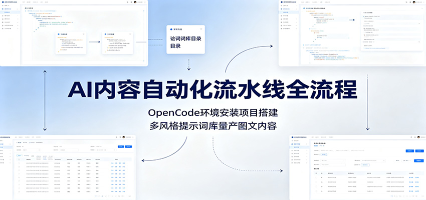 AI内容自动化流水线全流程：OpenCode环境安装项目搭建，多风格提示词库量产图文内容-shxbox省心宝盒