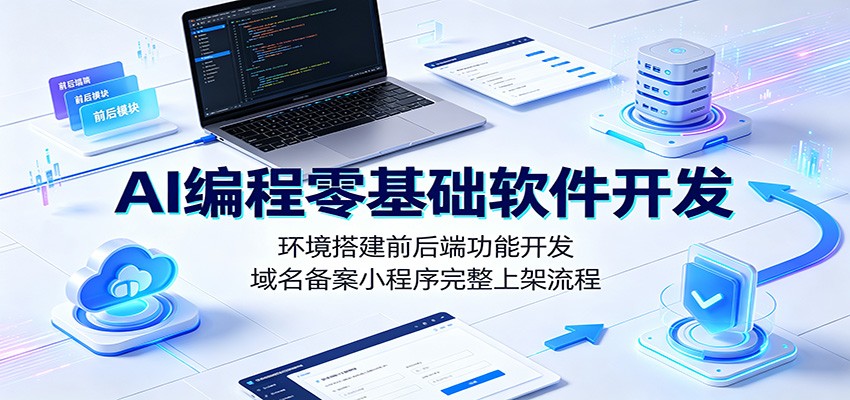 AI编程零基础软件开发：环境搭建前后端功能开发，域名备案小程序完整上架流程-shxbox省心宝盒