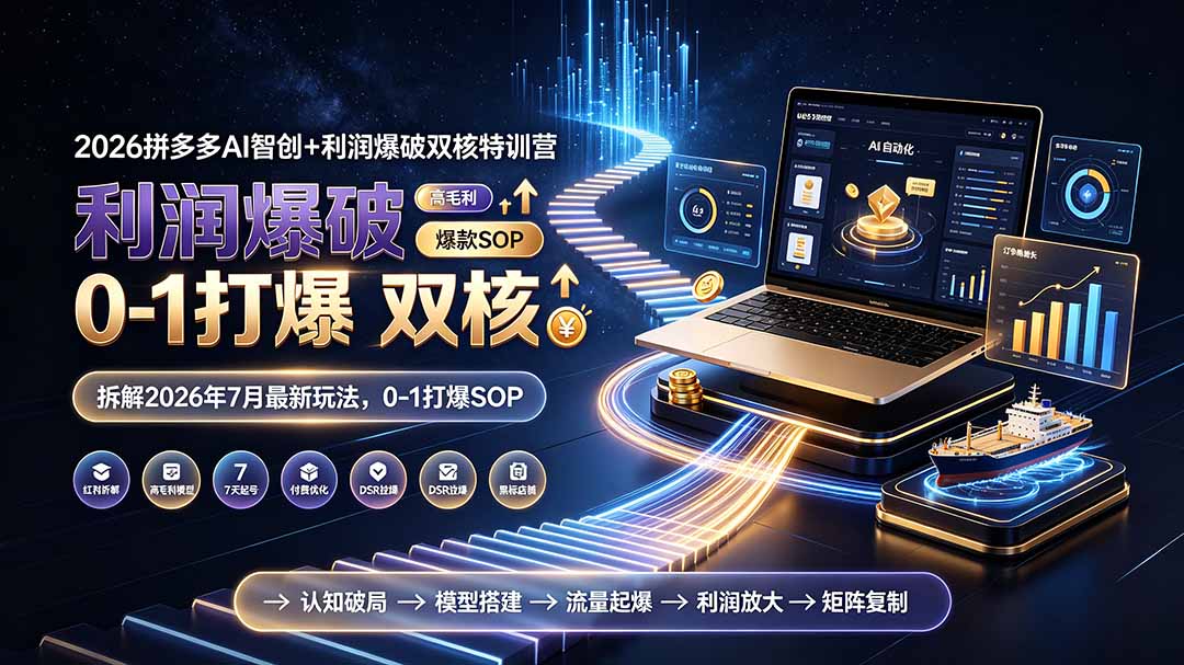 2026拼多多AI智创+利润爆破双核特训营-拆解2026年7月最新玩法，0-1打爆SOP-shxbox省心宝盒