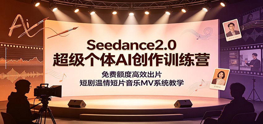 Seedance2.0超级个体AI创作训练营：免费额度高效出片，短剧温情短片音乐MV系统教学-shxbox省心宝盒