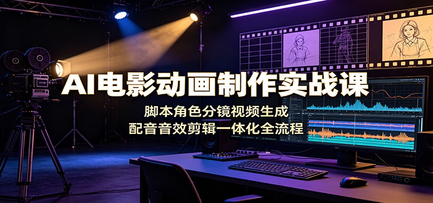 AI电影动画制作实战课：脚本角色分镜视频生成，配音音效剪辑一体化全流程-shxbox省心宝盒