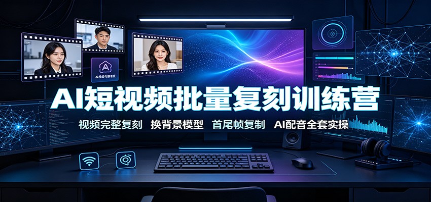 AI短视频批量复刻训练营：视频完整复刻，换背景模型、首尾帧复制、AI配音全套实操-shxbox省心宝盒