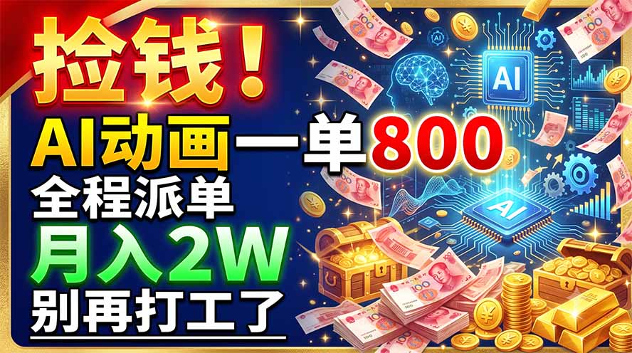 捡钱！AI动画一单800，全程派单，月入2W，别再打工了-shxbox省心宝盒