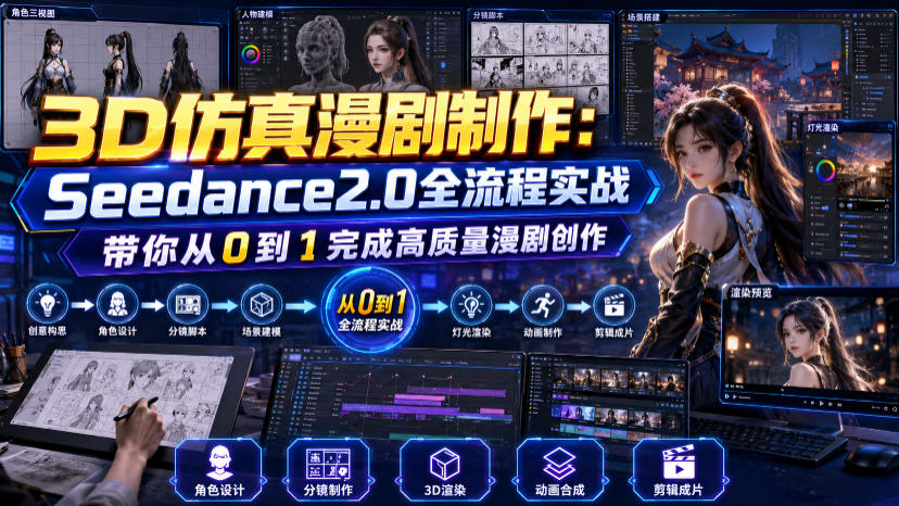 3D仿真漫剧制作：Seedance2.0全流程实战，带你从0到1完成高质量漫剧创作-shxbox省心宝盒