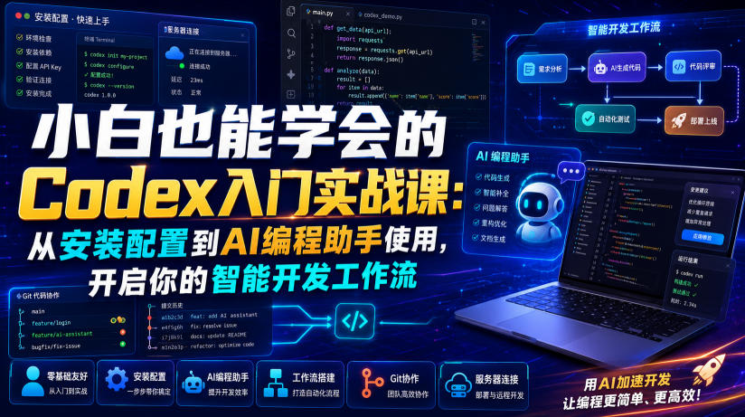 小白也能学会的Codex入门实战课：从安装配置到AI编程助手使用，开启你的智能开发工作流-shxbox省心宝盒