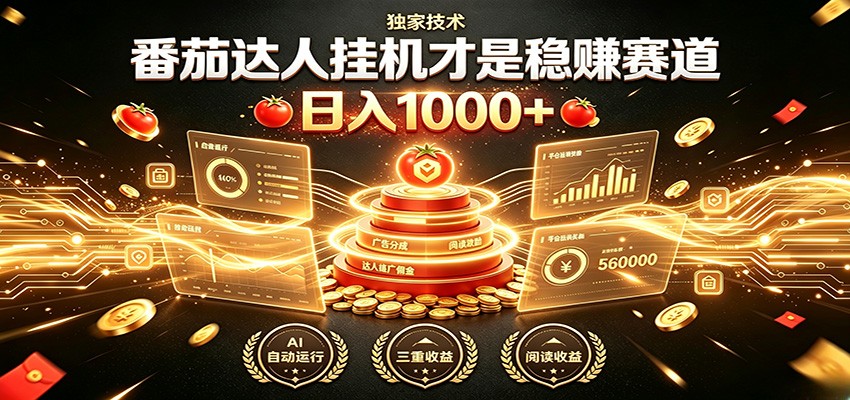 别再瞎找副业！番茄达人挂机才是稳赚赛道 日入1000+-shxbox省心宝盒