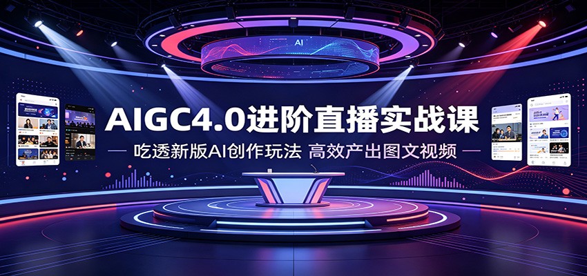AIGC4.0进阶直播实战课：吃透新版AI创作玩法，高效产出图文视频-shxbox省心宝盒
