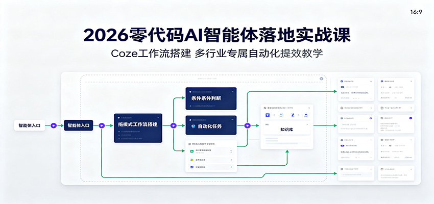 2026零代码AI智能体落地实战课：Coze工作流搭建，多行业专属自动化提效教学-shxbox省心宝盒