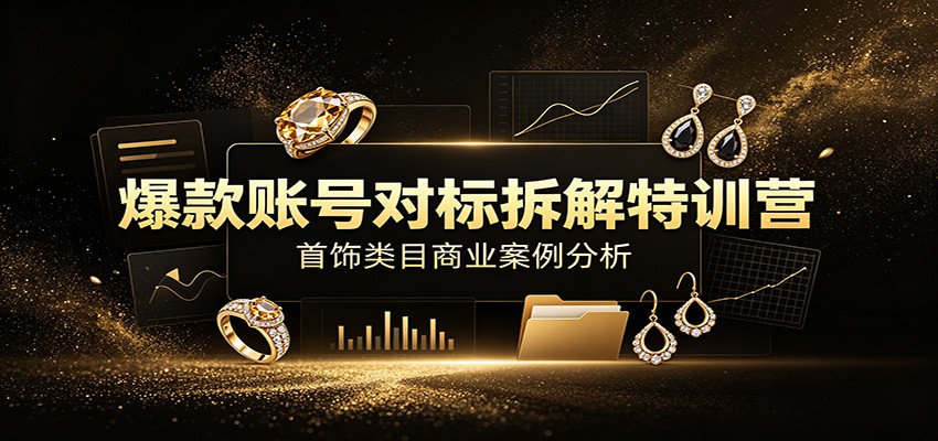 爆款账号对标拆解特训营：首饰类目商业案例分析，配套完整资料内容-shxbox省心宝盒