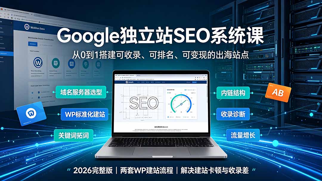 Google独立站SEO-7月系统课：出海基建×WordPress建站×AI内容生产×站内外优化×Search Console×AdSense变现-shxbox省心宝盒