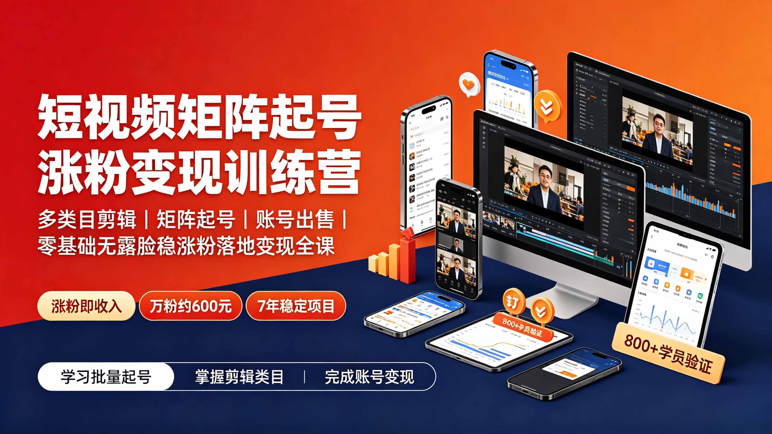 短视频矩阵起号涨粉变现训练营|多类目剪辑·矩阵起号·账号出售,0基础无露脸稳涨粉落地变现全课-更新-shxbox省心宝盒