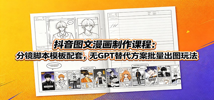 抖音图文漫画制作课程：分镜脚本模板配套，无GPT替代方案批量出图玩法-shxbox省心宝盒