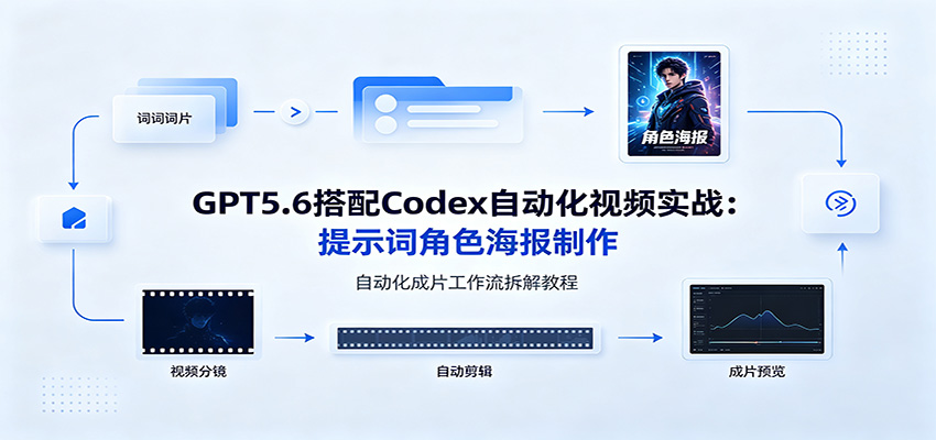 GPT5.6搭配Codex自动化视频实战：提示词角色海报制作，自动化成片工作流拆解教程-shxbox省心宝盒