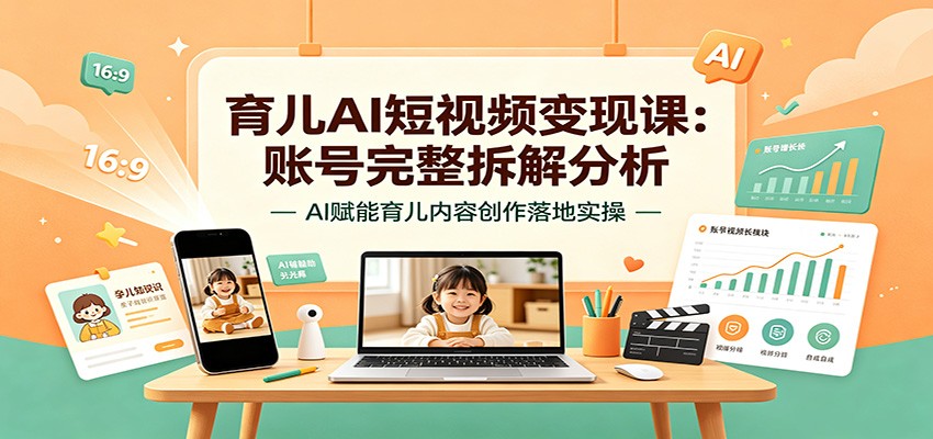 育儿AI短视频变现课：账号完整拆解分析，AI赋能育儿内容创作落地实操-shxbox省心宝盒
