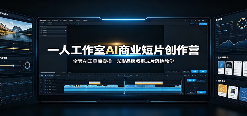 一人工作室AI商业短片创作营:全套AI工具库实操,光影品牌叙事成片落地教学-shxbox省心宝盒