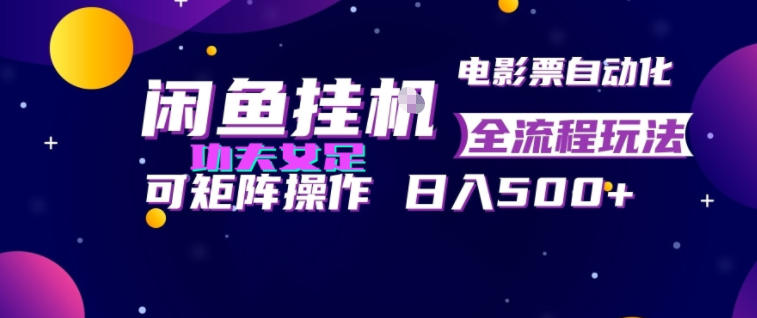 闲鱼挂G卖电影票自动全流程玩法,可矩阵操作,轻松日入500+【揭秘】-shxbox省心宝盒