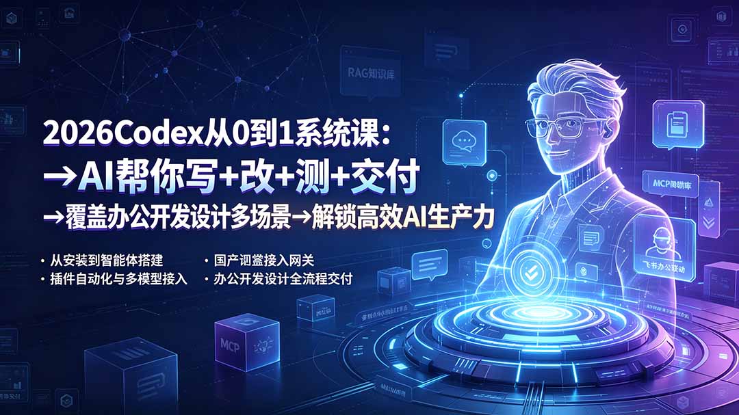 2026Codex从0到1系统课:→AI帮你写+改+测+交付→覆盖办公开发设计多场景→解锁高效AI生产力-shxbox省心宝盒